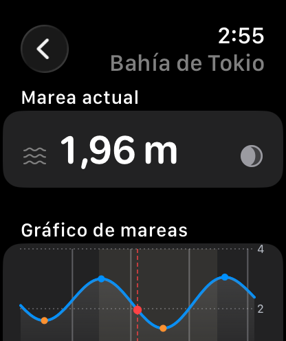 La marea de hoy en el Apple Watch